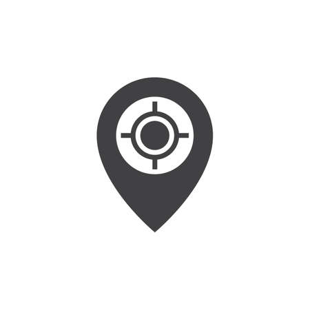 gps icon vector, location pin solid logo, pictogram isolated on white, pixel perfect illustrationのイラスト素材