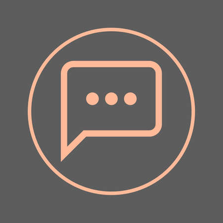 Chat speech bubble circular line icon. Round colorful sign. Flat style vector symbolのイラスト素材