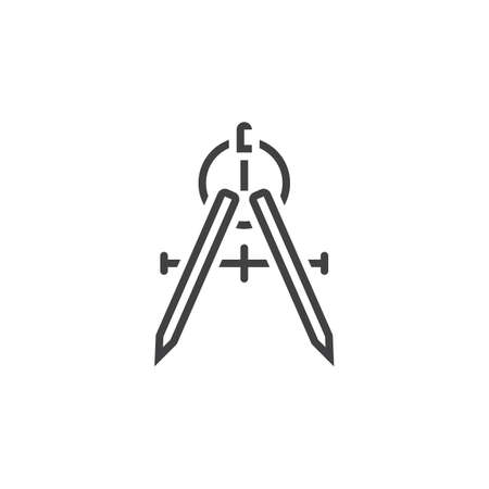 Compass Tool line icon, outline vector logo, linear pictogram isolated on white, pixel perfect illustrationのイラスト素材