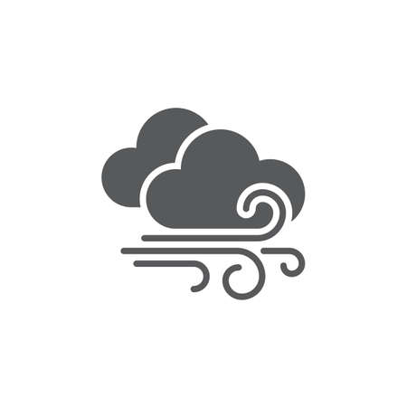 Wind and clouds weather iconのイラスト素材