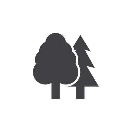 Forest icon vector, trees solid logo, pictogram of wood isolated on white, pixel perfect illustrationのイラスト素材
