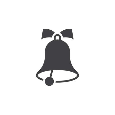 School Bell icon vector, solid logo, pictogram isolated on white, pixel perfect illustrationのイラスト素材