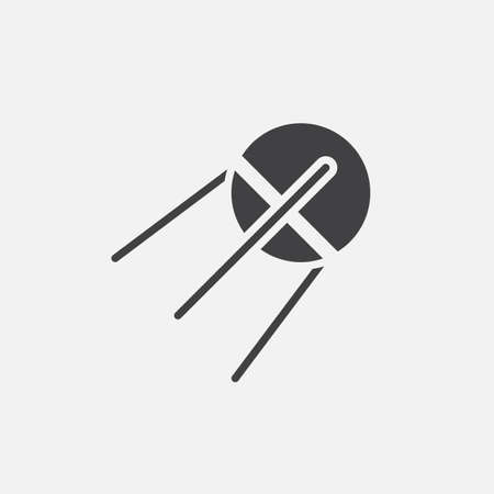 Satellite solid icon, sputnik vector illustration, pictogram isolated on whiteのイラスト素材