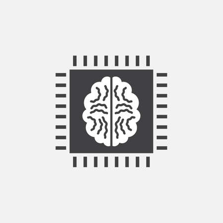 artificial intelligence solid icon, vector illustration, pictogram isolated on whiteのイラスト素材