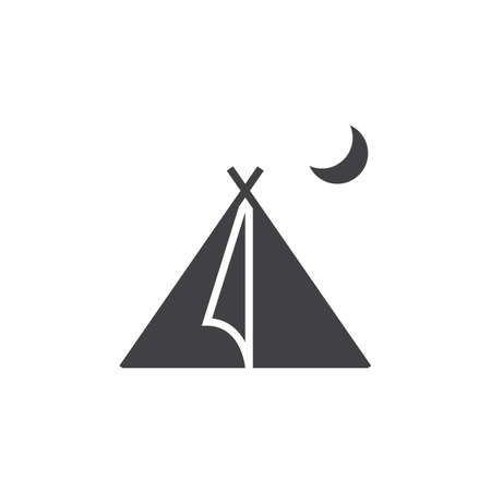 Tourist tent icon vector, solid logo, shelter pictogram isolated on white, pixel perfect illustrationのイラスト素材