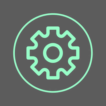 Settings, gear circular line icon. Round colorful sign. Flat style vector symbolのイラスト素材