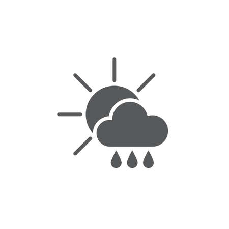 sun behind the cloud with rain iconのイラスト素材