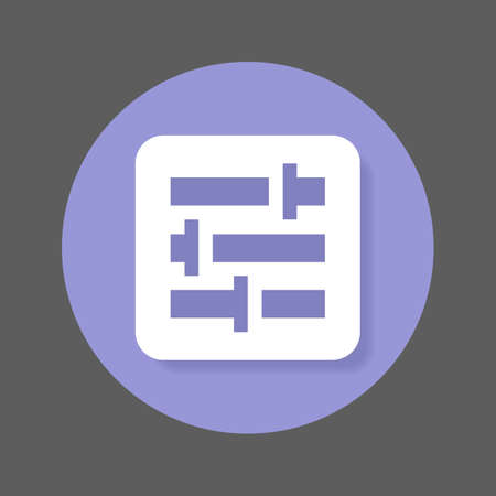 Settings sliders flat icon. Round colorful button, circular vector sign with shadow effect. Flat style designのイラスト素材