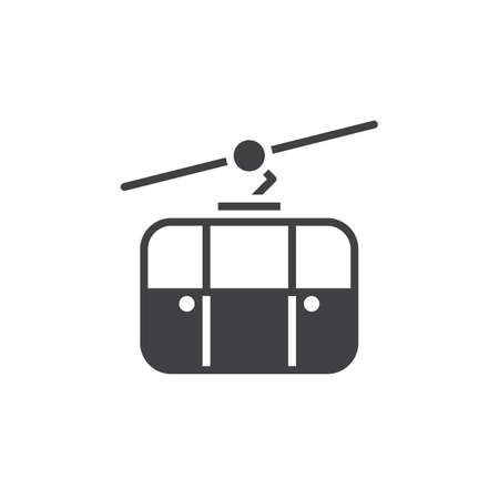 cableway icon vector, ropeway solid logo, pictogram isolated on white, pixel perfect illustrationのイラスト素材