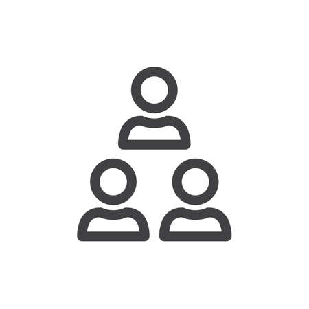 Leader, people line icon, outline vector logo illustration, linear pictogram isolated on white