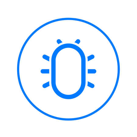Beetle, bug circular line icon. Round colorful sign. Virus flat style vector symbol.のイラスト素材