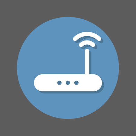 Wireless wi-fi router flat icon.