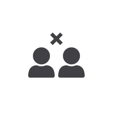 break relations symbol. remove from friends icon vector, solid logo illustration, pictogram isolated on whiteのイラスト素材