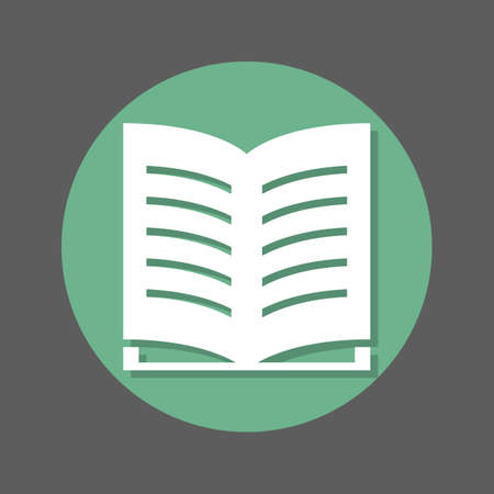 Book flat icon. Round colourful button, circular vector sign with shadow effect. Flat style designのイラスト素材