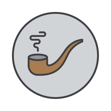 Tobacco pipe filled outline icon, round colorful vector sign, circular flat pictogram. Symbol, logo...