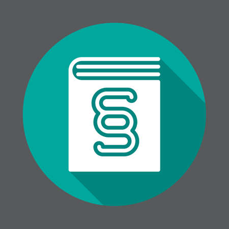 Code of law book flat icon. Round colorful button, circular vector sign with long shadow effect. Flat style designのイラスト素材