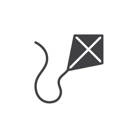 Kite icon vector, filled flat sign, solid pictogram isolated on white. Symbol, logo illustration. Pixel perfectのイラスト素材