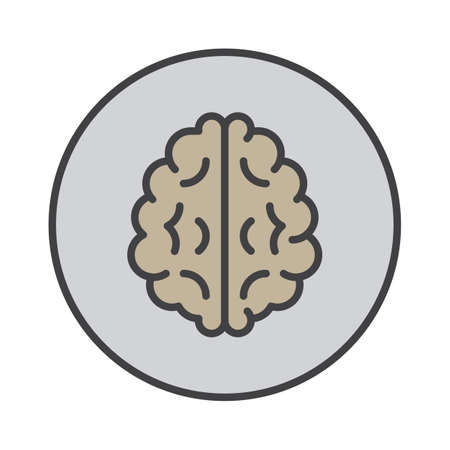 Brain filled outline icon, round colorful vector sign, circular flat pictogram. Symbol, logo illustrationのイラスト素材