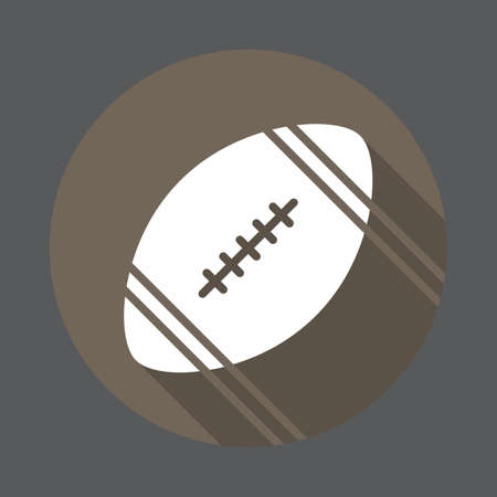 American football ball flat icon. Round colorful button, circular vector sign with long shadow effect. Flat style designのイラスト素材