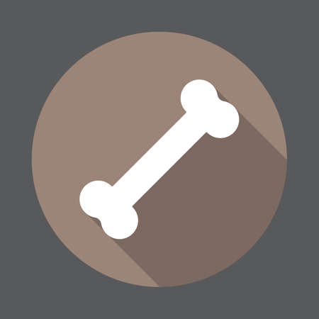 Bone flat icon. Round colorful button, circular vector sign with long shadow effect. Flat style designのイラスト素材