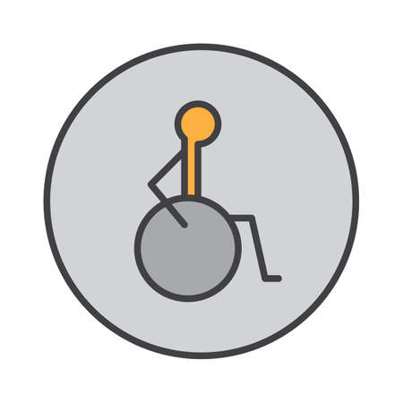 Disability, handicap filled outline icon, round colorful vector sign, circular flat pictogram....