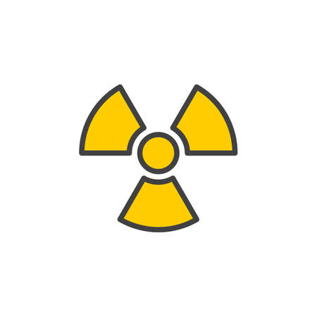 Radiation Symbol line icon, filled outline vector sign, linear colorful pictogram isolated on white. Logo illustration. Editable stroke. Pixel perfectのイラスト素材