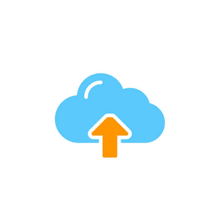 Cloud upload icon vector, filled flat sign, solid colorful pictogram isolated on white. Symbol, logo illustration. Pixel perfectのイラスト素材