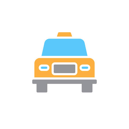 Car, vehicle colorful vector icon, filled flat sign, solid pictogram isolated on white. Taxi symbol, logo illustration. Pixel perfectのイラスト素材