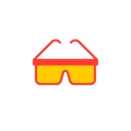 Safety glasses colorful vector icon, filled flat sign, solid pictogram isolated on white. Symbol, logo illustration. Pixel perfectのイラスト素材