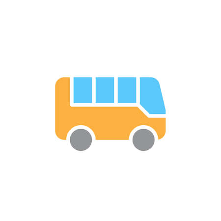 Bus colorful vector icon, filled flat sign, solid pictogram isolated on white. Symbol, logo illustration. Pixel perfectのイラスト素材