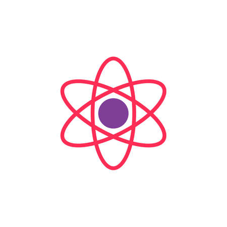 Atom icon vector, filled flat sign, solid colorful pictogram isolated on white. Science symbol, logo illustration. Pixel perfectのイラスト素材