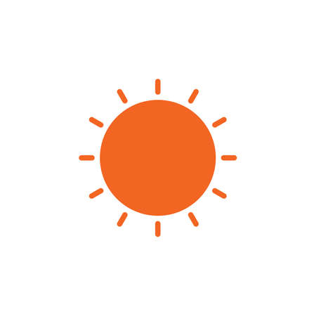 Sun icon vector, filled flat sign, solid colorful pictogram isolated on white. Sunny weather symbol, logo illustration. Pixel perfectのイラスト素材