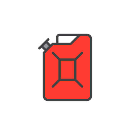 Jerrycan line icon, filled outline vector sign, linear colorful pictogram isolated on white. Symbol, logo illustration. Editable stroke. Pixel perfectのイラスト素材
