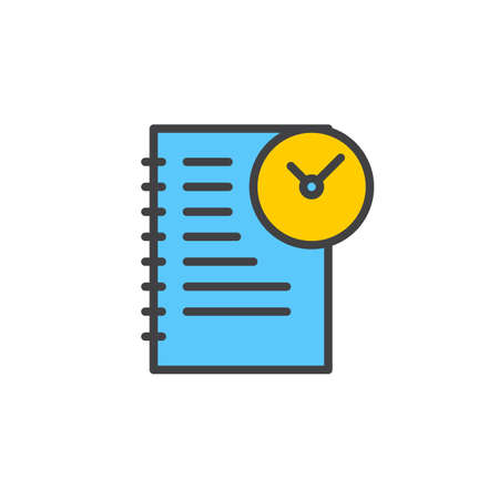 History line icon, filled outline vector sign, linear colorful pictogram isolated on white. Symbol, logo illustration. Editable stroke. Pixel perfectのイラスト素材