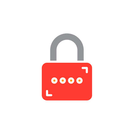 Padlock, Lock icon vector, filled flat sign, solid colorful pictogram isolated on white. Password symbol, logo illustrationのイラスト素材