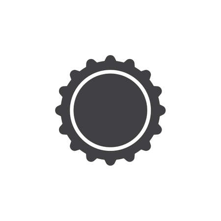 Bottle cap icon vector, filled flat sign, solid pictogram isolated on white. Symbol, logo illustration. Pixel perfectのイラスト素材
