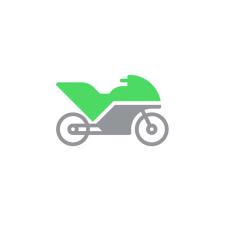 Motorcycle, Sport bike icon vector, filled flat sign, solid colorful pictogram isolated on white. Symbol, logo illustrationのイラスト素材