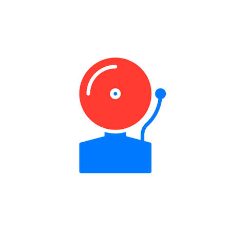 Fire alarm icon vector, filled flat sign, solid colorful pictogram isolated on white. Symbol, logo illustrationのイラスト素材