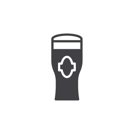 Beer glass icon vector, filled flat sign, solid pictogram isolated on white. Symbol, logo illustration. Pixel perfectのイラスト素材