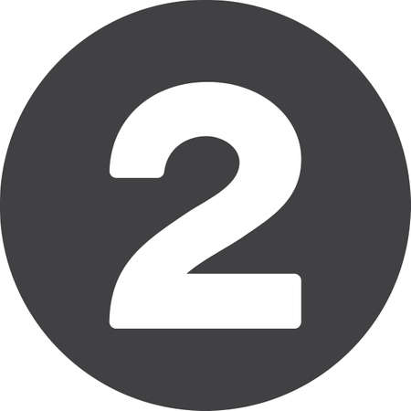 Number flat icon, circular signのイラスト素材