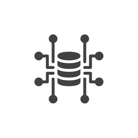 Central server icon vector, filled flat sign, solid pictogram isolated on white. Symbol, logo illustration. Pixel perfectのイラスト素材