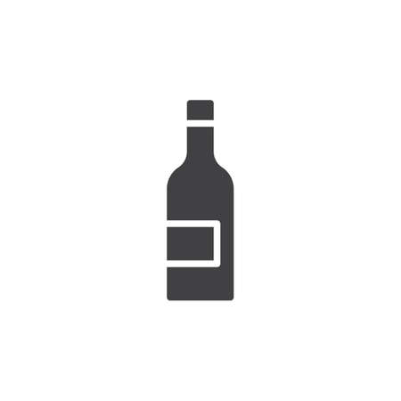 Wine bottle icon vector, filled flat sign, solid pictogram isolated on white. Symbol, logo illustration. Pixel perfectのイラスト素材