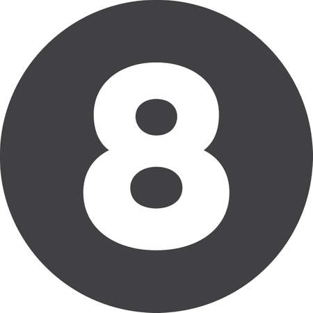 Eight, Number 8 flat icon, circular signのイラスト素材