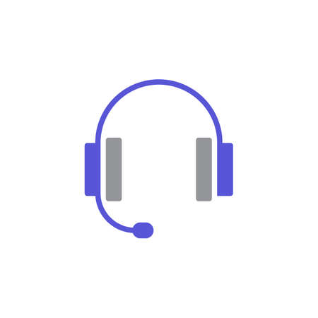 Headset icon vector, filled flat sign, solid colorful pictogram isolated on white. Support symbol, logo illustrationのイラスト素材