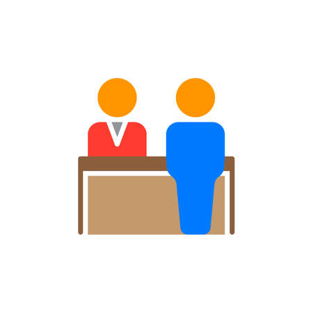 Reception icon vector, filled flat sign, solid colorful pictogram isolated on white. Check in symbol, logo illustrationのイラスト素材
