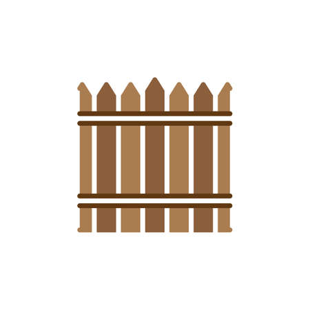 Fence, wood wall icon vector, filled flat sign, solid colorful pictogram isolated on white. Symbol, logo illustrationのイラスト素材