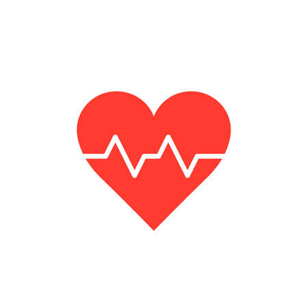 Heartbeat symbol. heart beat pulse icon vector, solid logo illustration, colorful pictogram isolated on whiteのイラスト素材