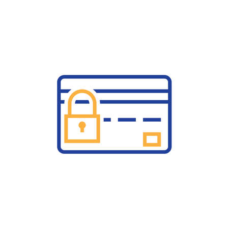 Credit Card Security line icon, safe payment concept outline vector logo, linear color pictogram isolated on white, pixel perfect illustrationのイラスト素材