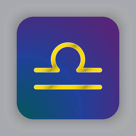 Libra zodiac vector sign, horoscope symbol, astrology line icon, flat buttonのイラスト素材
