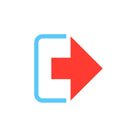 Sign out icon vector, solid logo illustration, colorful pictogram isolated on whiteのイラスト素材